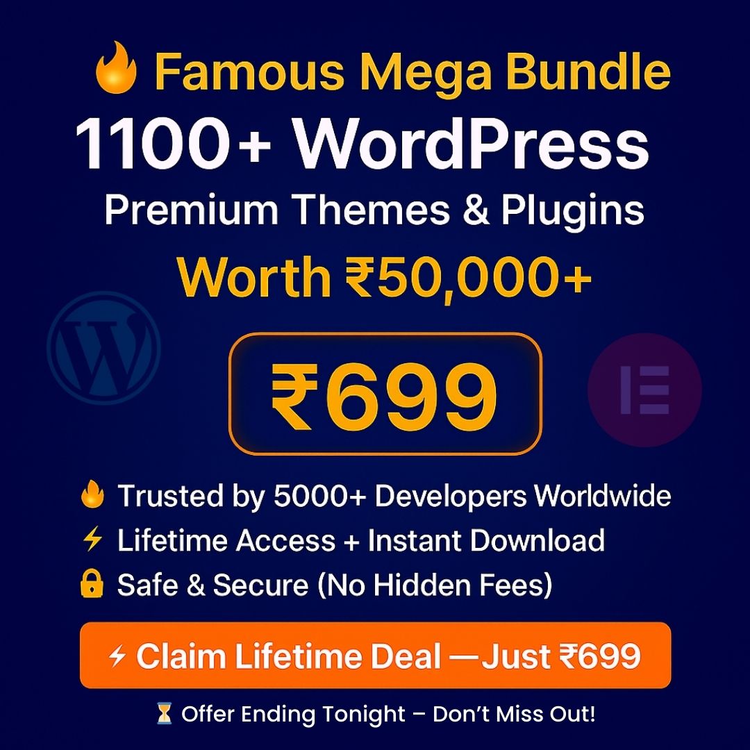 1100+ WordPress premium themes and plugins bundle with lifetime access