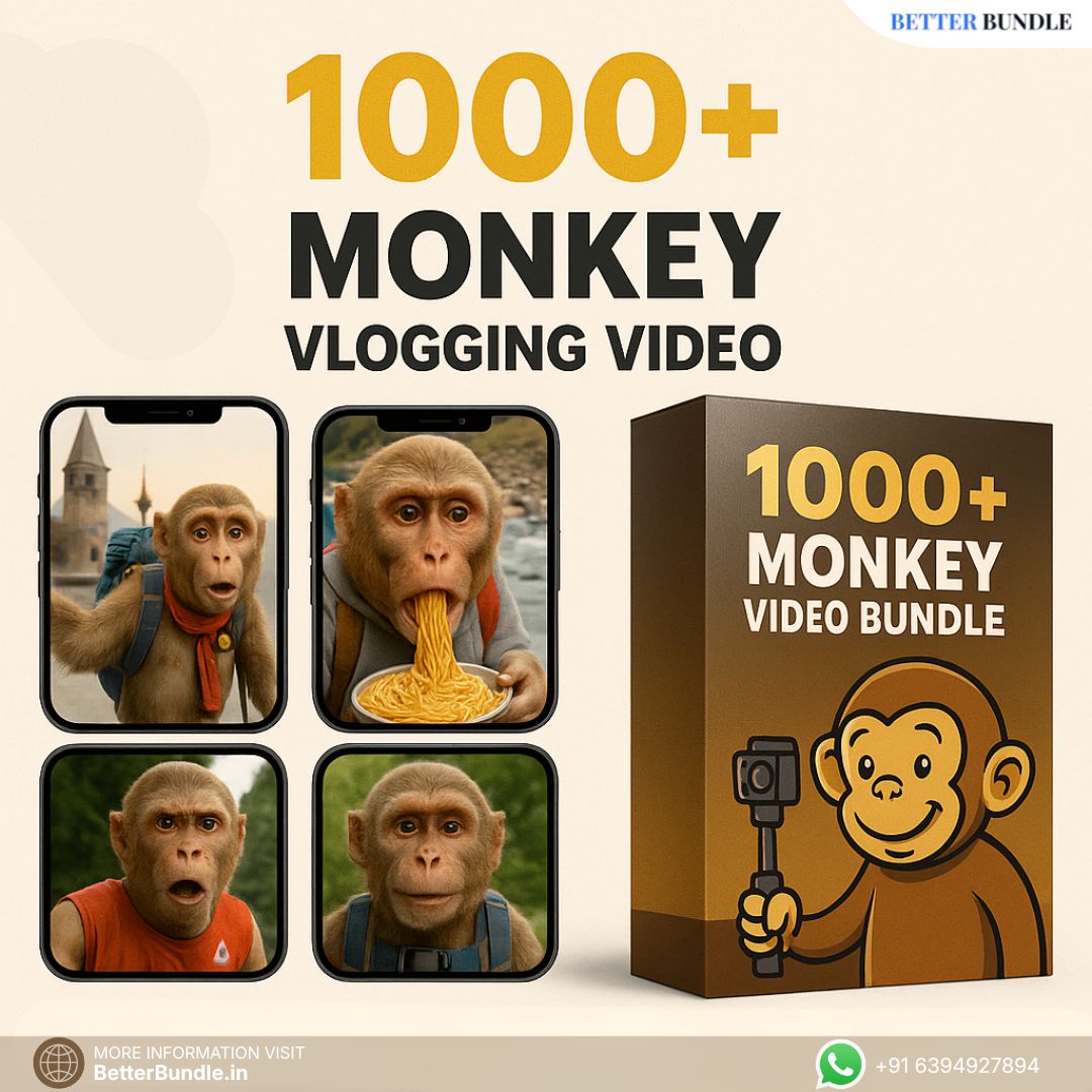 1000+ Monkey Vlog Reels Bundle – Premium Viral AI Monkey Video Collection for Fast Growth (Amazing Results) | BetterBundle.in
