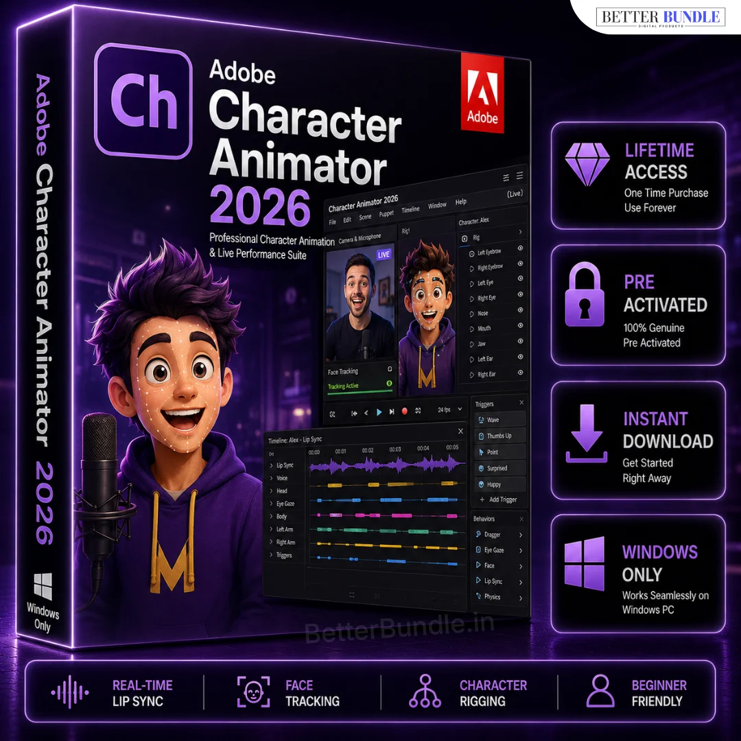Buy Adobe Character Animator for Windows – Professional 2D Animation Software (2026)