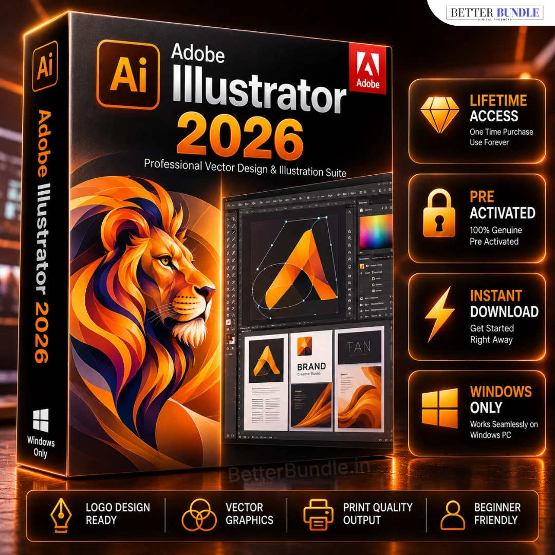 Adobe Illustrator for Windows – Professional Vector Design Software | Instant Delivery (2026)