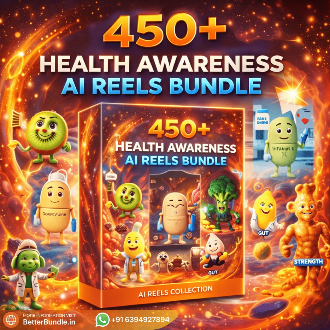 450+ Health Awareness AI Reels Bundle – Powerful Viral Health Content for Explosive Growth in 2025 | BetterBundle.in