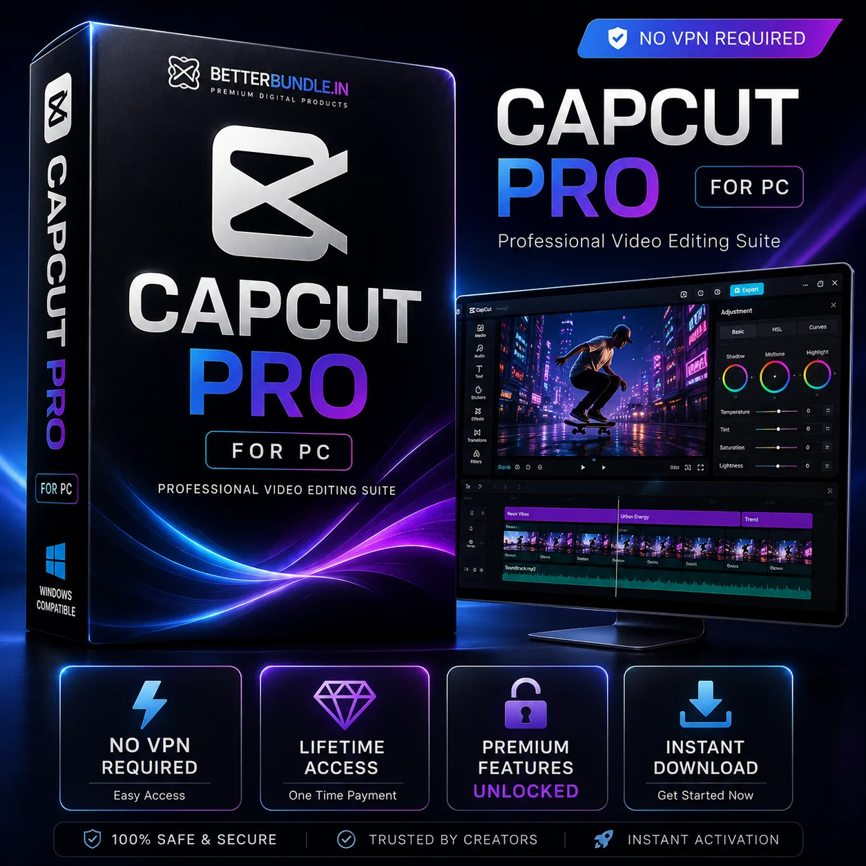 CapCut Pro for PC (Windows) – Lifetime Access & AI Features Unlocked (2026)